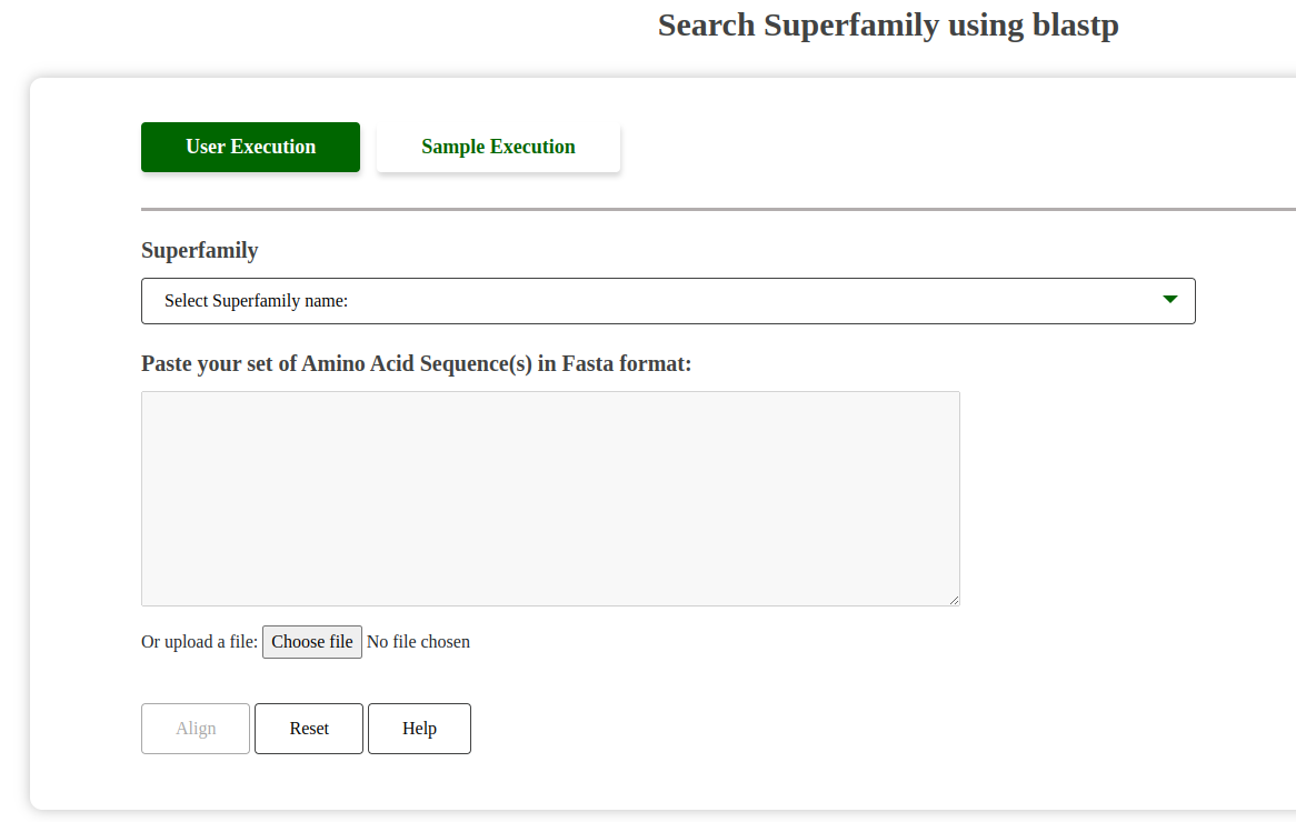 BLAST Search Superfamily Tool